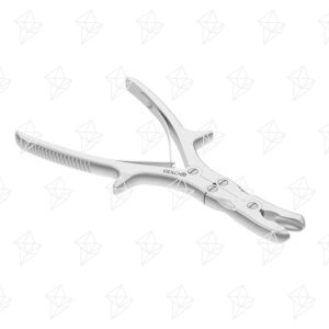Pinça Goiva Stille Luer Biarticulada Curva 10mm - 22cm Boca 15mm