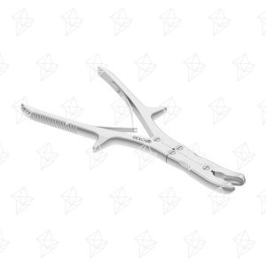 Pinça Goiva Stille Luer Biarticulada Curva 10mm - 27cm - Boca 20mm
