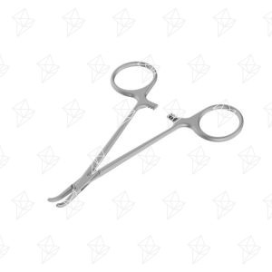 Pinça Micro Mosquito Curva para Varizes com Cremalheira - 12cm